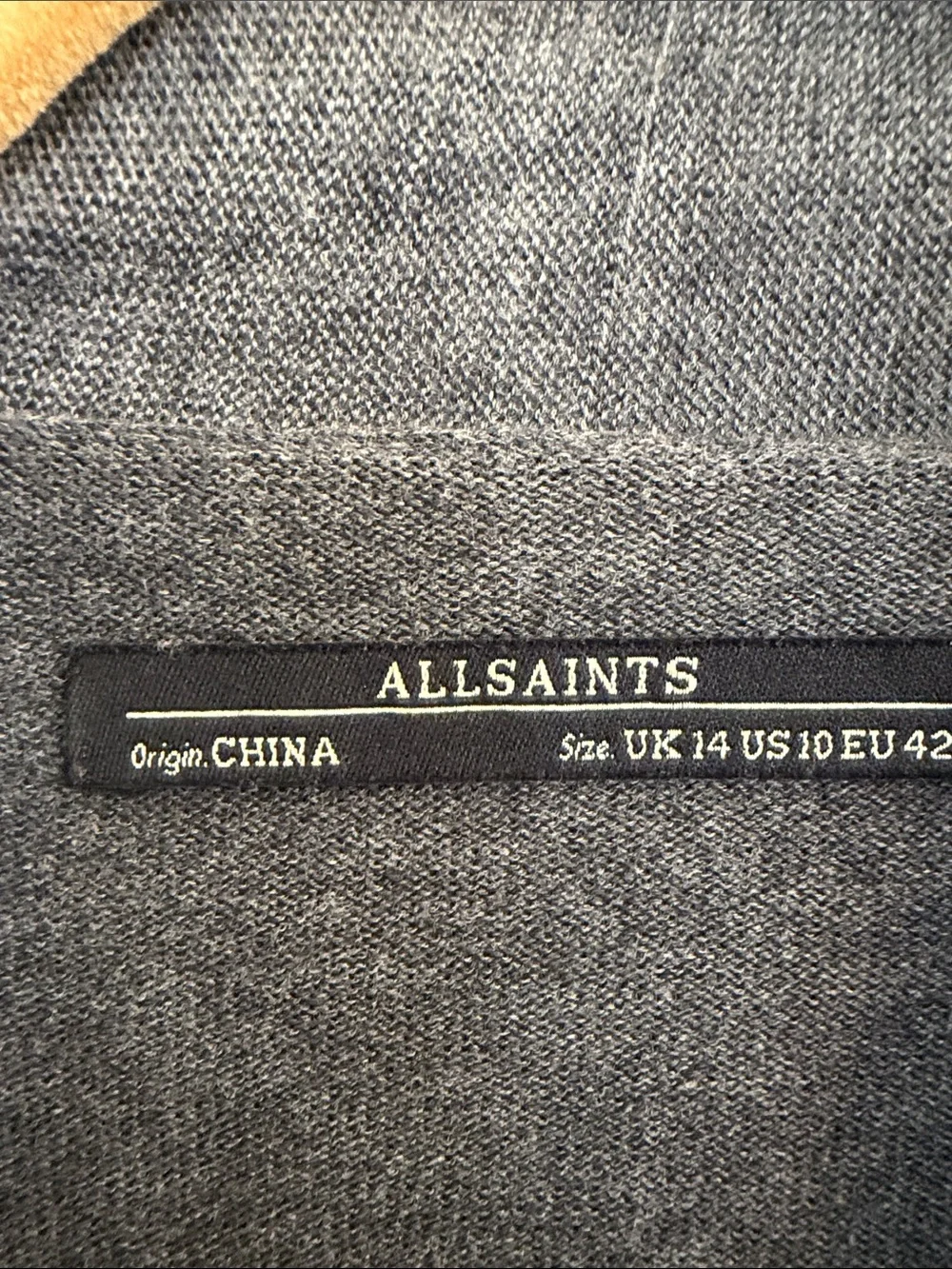 All Saints Charcoal Gray Draped  Sweater